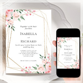 Invitación Floral rosa Rubor | BODA