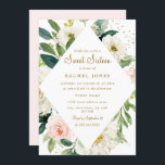Invitación Floral Rosa Rubor Gold Sweet 16 Invitado<br><div class="desc">Dulce floral más moderno Dieciséis invitaciones en la Pequeña Tienda Bayleigh!</div>