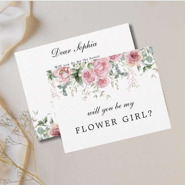 Invitación Floral rosa serás mi Boda de Flor (Subido por el creador)