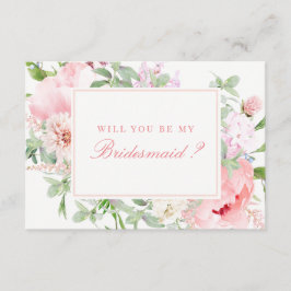 Invitación Floral rosa serás mi dama de honor