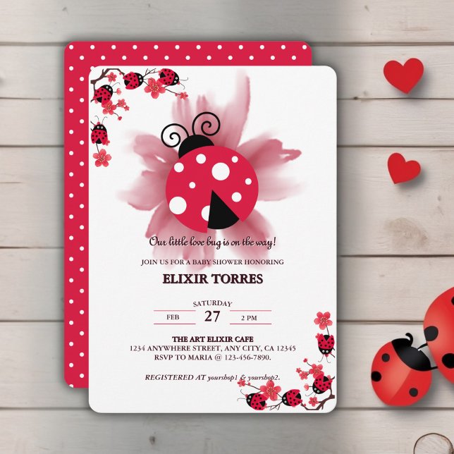 Invitación Floral rosa suave nuestro pequeño Baby Shower de a (Subido por el creador)