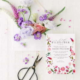 Invitación Floral Rosa Una Pequeña Ducha Acuática De Flor Sil