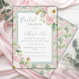 Invitación Floral rosa Vintage Bridal Shower