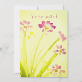 Invitación Floral rosa y lima