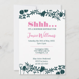 Invitación floral rosa y verde