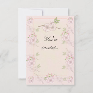 Invitación floral rosa y verde