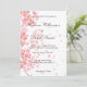 Invitación floral rosada de la boda de la flor de (Anverso de pie)