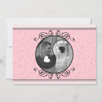 Invitación floral rosada de la boda de la foto de