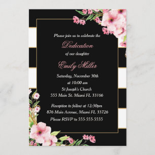 Invitación floral rosada negra del esmero de las