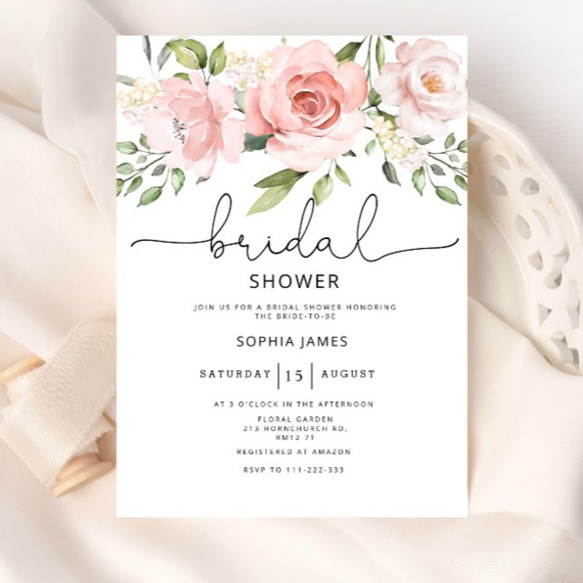 Invitación Floral roses Bridal shower  (Subido por el creador)