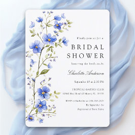 Invitación Floral Royal Blue Bridal Shower