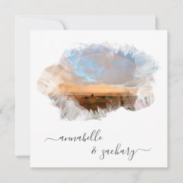 INVITACIÓN *~* FLORAL + RSVP - QR RAINBOW AR11 BODA DE PLAYA