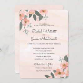 Invitación Floral Rubor Boda Suite | Lavado acuático