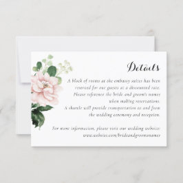 Invitación Floral Rubor Greenery Elegante Detalles Botánicos