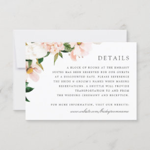 Invitación Floral Rubor Magnolia Hydrangea Detalles Elegantes