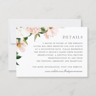 Invitación Floral Rubor Magnolia Hydrangea Detalles Elegantes