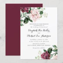 Floral Rubor Merlot Greenery Elegant Wedding