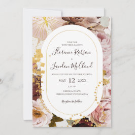 Invitación Floral Rubor moderna | Boda Casual de Marco de Már