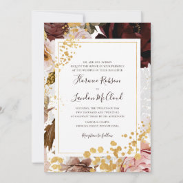 Invitación Floral Rubor moderna | Boda de cuadro tradicional