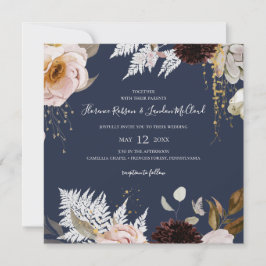 Invitación Floral Rubor moderna | Boda de la plaza de la Mari