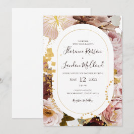 Invitación Floral Rubor moderna | Boda de marco casual