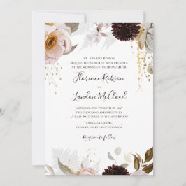 Invitación Floral Rubor moderna | Boda tradicional