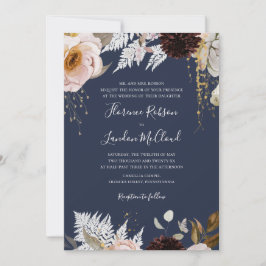Invitación Floral Rubor moderna | Boda tradicional de la Mari