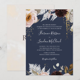 Invitación Floral Rubor moderna | Boda tradicional de la Mari