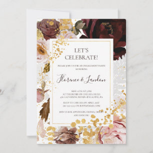 Invitación Floral Rubor moderna   Celebremos