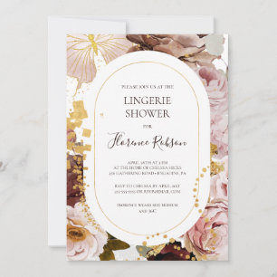 Invitación Floral Rubor moderna   Lingerie Shower