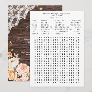 Invitación Floral Rubor Peach de madera Guardar la búsqueda d