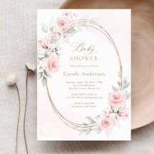 Floral Rubor Pink Gold Girl Shower