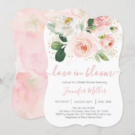 Invitación Floral Rubor Pink Love In Bloom Bridal Shower