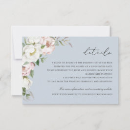 Invitación Floral Rubor White Peony Detalles de la vegetación