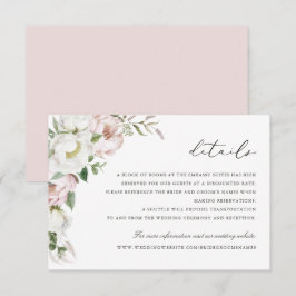 Invitación Floral Rubor White Peony Detalles de la vegetación