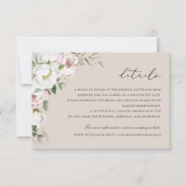 Invitación Floral Rubor White Peony Detalles de la vegetación