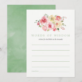 Invitación Floral Rubor y Sage Bridal Shower Bride Consejos d