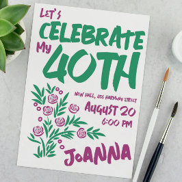 INVITACIÓN floral rugosa