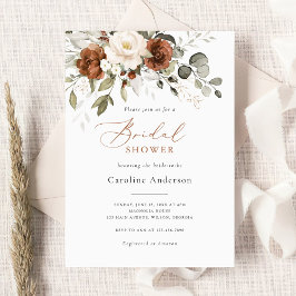 Invitación Floral Rust Cream Greenery Bridal Shower