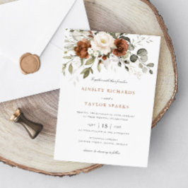 Invitación Floral Rust Crema de marfil Vegetación Boda de oto