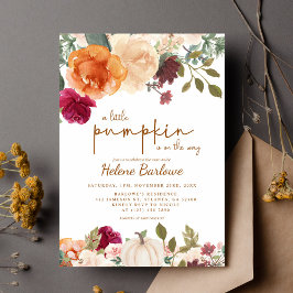 Invitación Floral Rustic Pumpkin Boho Baby Shower