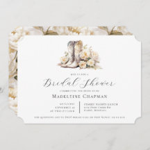 Floral rústica acuarela Boots Bridal Ducha