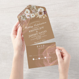 Invitación floral rústica de todos en un Boda