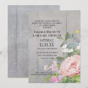 Invitación Floral Rústica Elegante