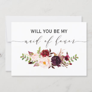 Invitación Floral rústica ¿Serás mi criada de honor?