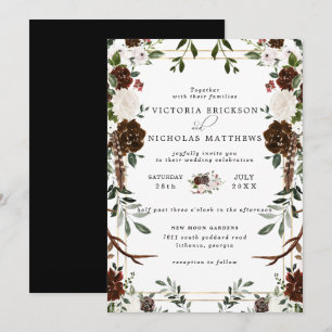 Invitación Floral Rústico   Boda Botánica Boho