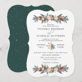 Invitación Floral Rústico | Boda Botánica de Invierno