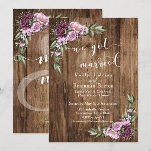 Invitación Floral Rústico y Recepción Sólo para Nosotros Nos