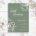 Invitación Floral Sage 80th Birthday Party<br><div class="desc">Invitación a la fiesta de cumpleaños número 80 de Floral Sage. Invite a los huéspedes a celebrar con estilo esta elegante invitación de cumpleaños, con un diseño floral de sabores sencillo pero sofisticado. Los tonos suaves y el diseño limpio crean un aspecto atemporal perfecto para cualquier ocasión especial. Ideal para...</div>