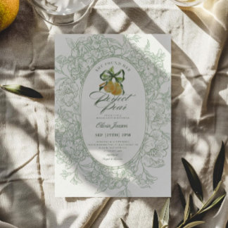 Invitación Floral Sage Verde Perfecto Pareja Pear Bridal Duch